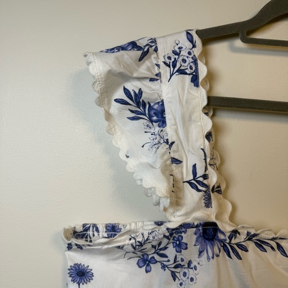 Belle Isle by Torrid Blue and White Floral Ruffle Babydoll Top Size 2X NWT - Picture 3 of 10